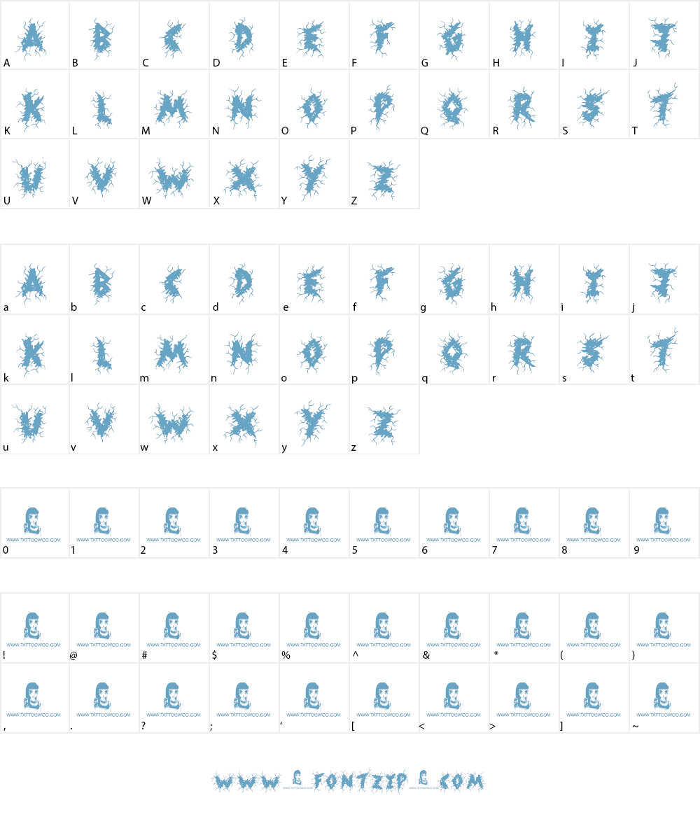 Shock Horror Font Character
